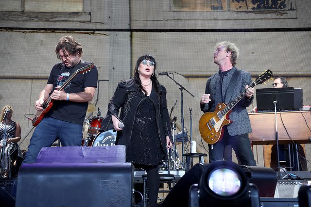 <p>Gary Miller/Getty </p> Tom Bukovac, Ann Wilson of Heart and Kenny Wayne Shepherd perform with the Jim Irsay Band on September 23, 2023 in Noblesville, Indiana.