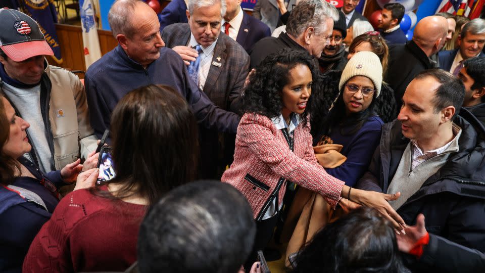Mazi Melesa Pilip attends a Republican meeting at the American Legion in Whitestone, Queens, New York on January 17, 2024. - Steve Pfost/Newsday/Getty Images