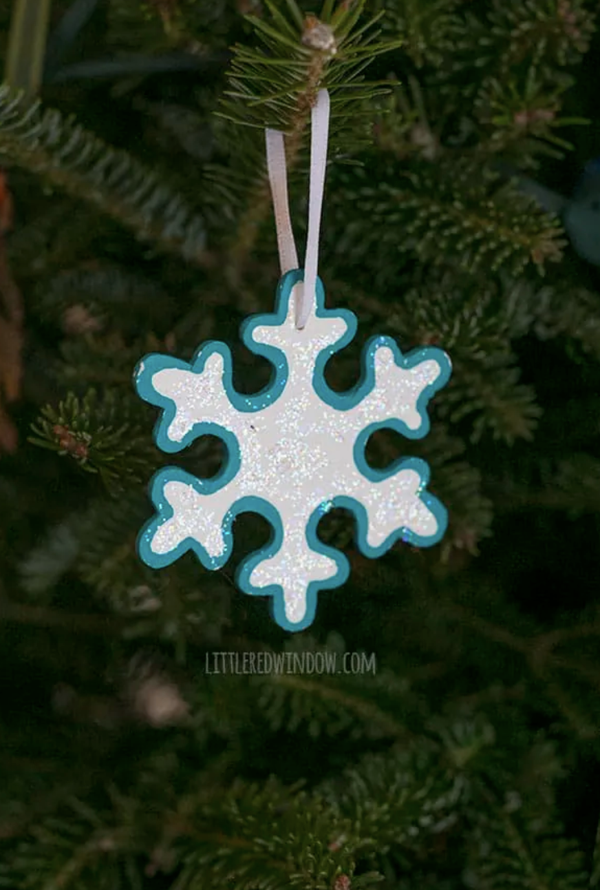sparkle snowflake christmas ornaments