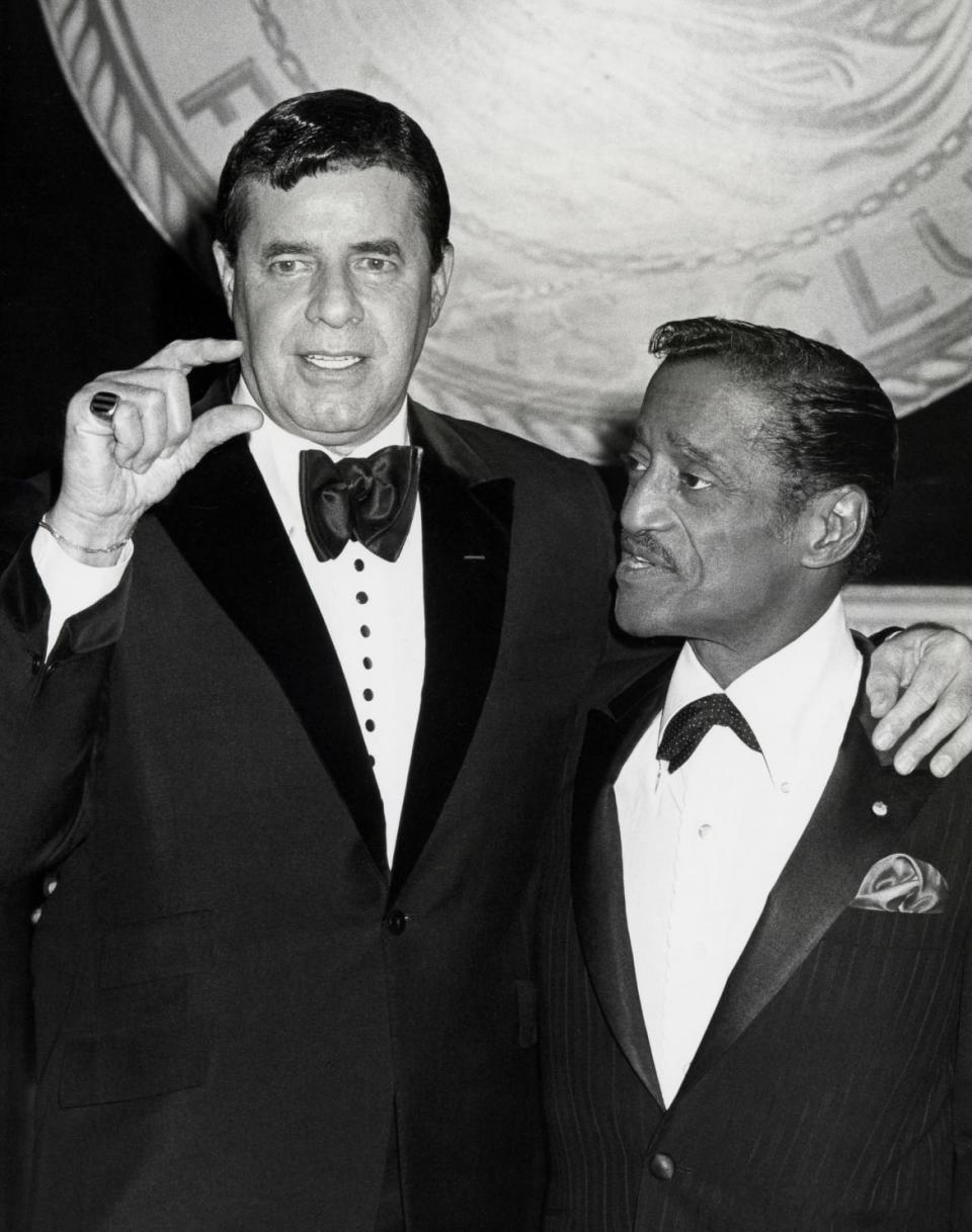 <div class="inline-image__caption"><p>Jerry Lewis and Sammy Davis Jr. </p></div> <div class="inline-image__credit">Ron Galella / Ron Galella Collection / Getty </div>