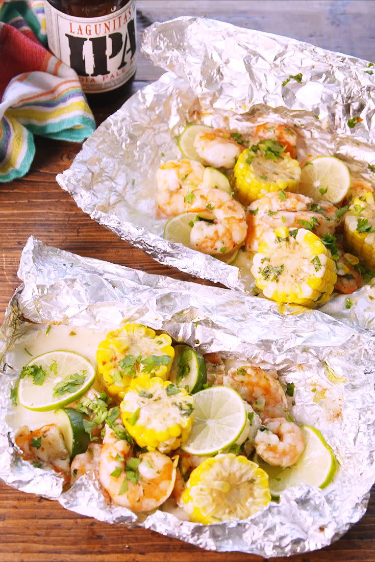 Cilantro-Lime Shrimp Foil Packs