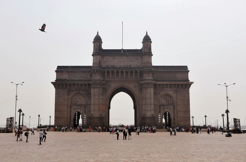 A view shows the Gateway of India after the government tightened up measures for coronavirus prevention in Mumbai