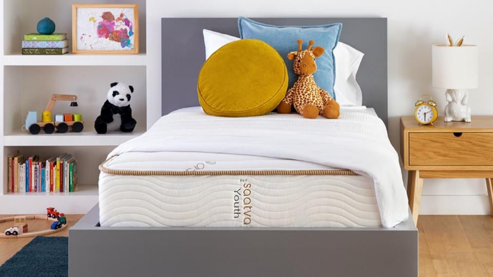 <p><a href="https://go.redirectingat.com?id=74968X1596630&url=https%3A%2F%2Fwww.saatva.com%2Fmattresses%2Fsaatva-youth%3Fcoupon%3Dfrifvwdywrnmluog&sref=https%3A%2F%2F" rel="nofollow noopener" target="_blank" data-ylk="slk:Shop Now;elm:context_link;itc:0;sec:content-canvas" class="link ">Shop Now</a></p><p>Youth Mattress</p><p>saatva.com</p><p>$844.00</p>