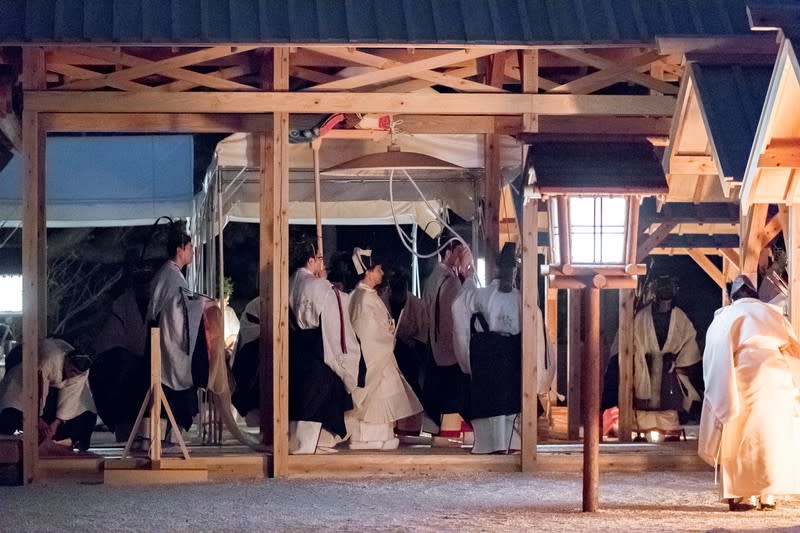 Japan's Emperor Naruhito attends the 'Daijosai' at the Imperial Palace in Tokyo