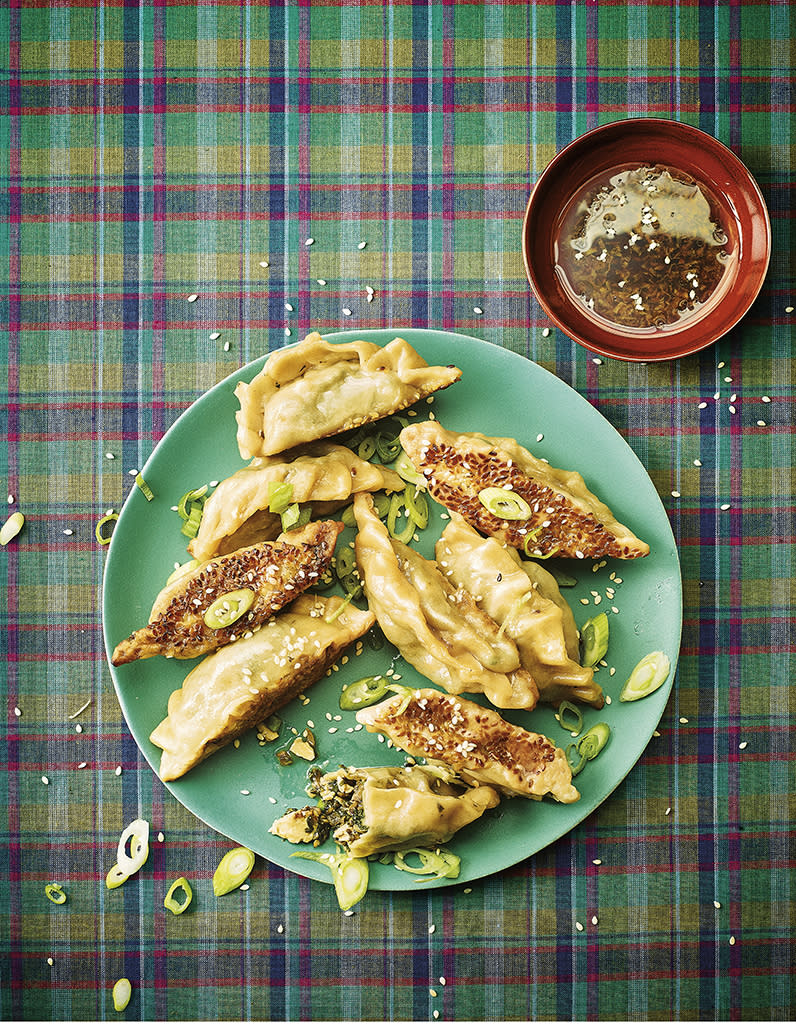 Gyoza aux champignons et épinards