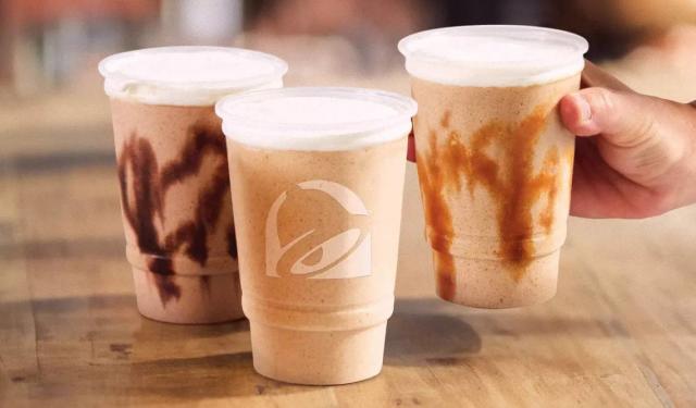 A comparison of the old style of clear Taco Bell drink cups (left