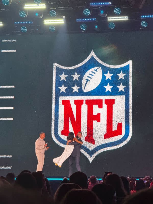 Jason Kelce takes the stage at the Disney Advertising Upfront in New York City on Tuesday, May 14,<p>Parade</p>