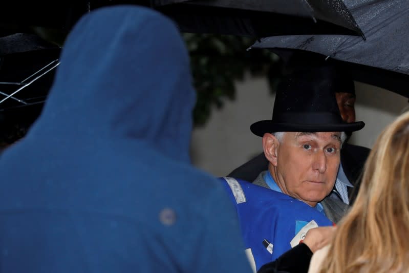 Roger Stone arrives at U.S. District Court in Washington