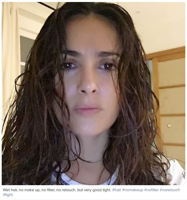 Fotos de Salma Hayek sin maquillaje