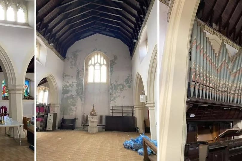 Inside the church, which is home to stained glass windows and a pipe organ -Credit:RJ Chartered Surveyors