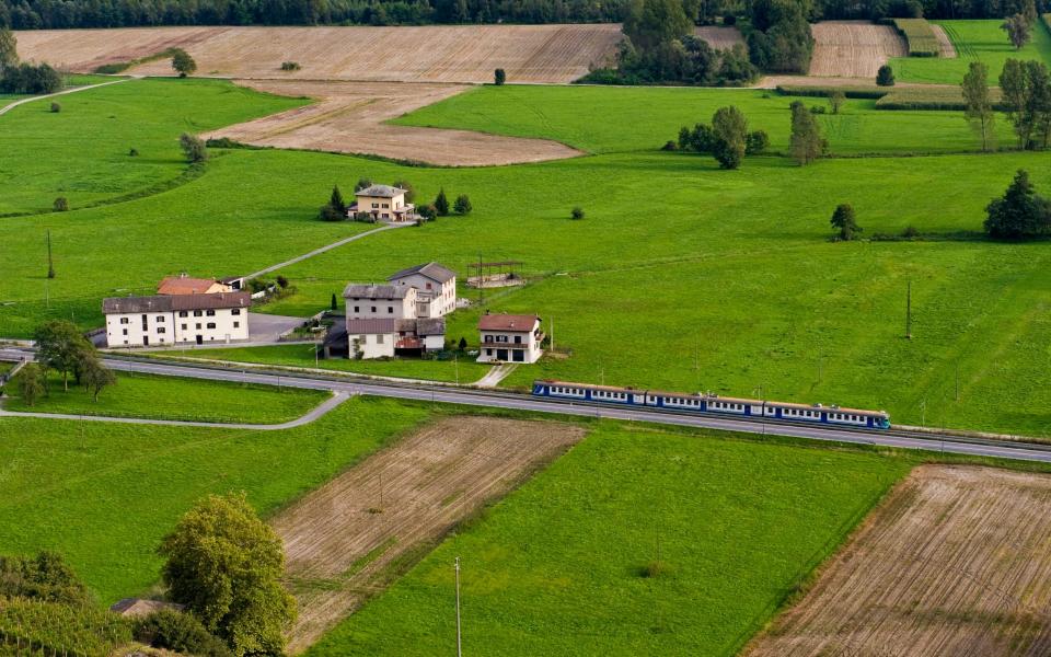 A train in the Lombardy countryside