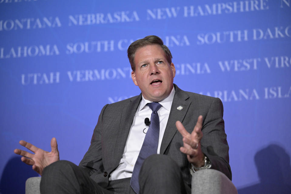 New Hampshire Gov. Chris Sununu speaks at a Republican Governors Association conference.