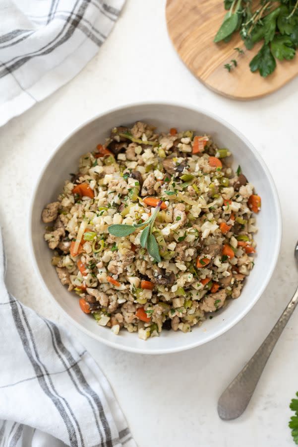 9) Low-Carb Riced Cauliflower Stuffing