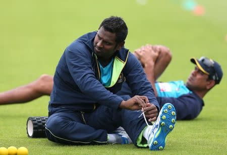 FILE PHOTO - Britain Cricket - Sri Lanka Nets - The Ageas Bowl - 4/7/16 Sri Lanka?s Angelo Mathews during nets Action Images via Reuters / Matthew Childs