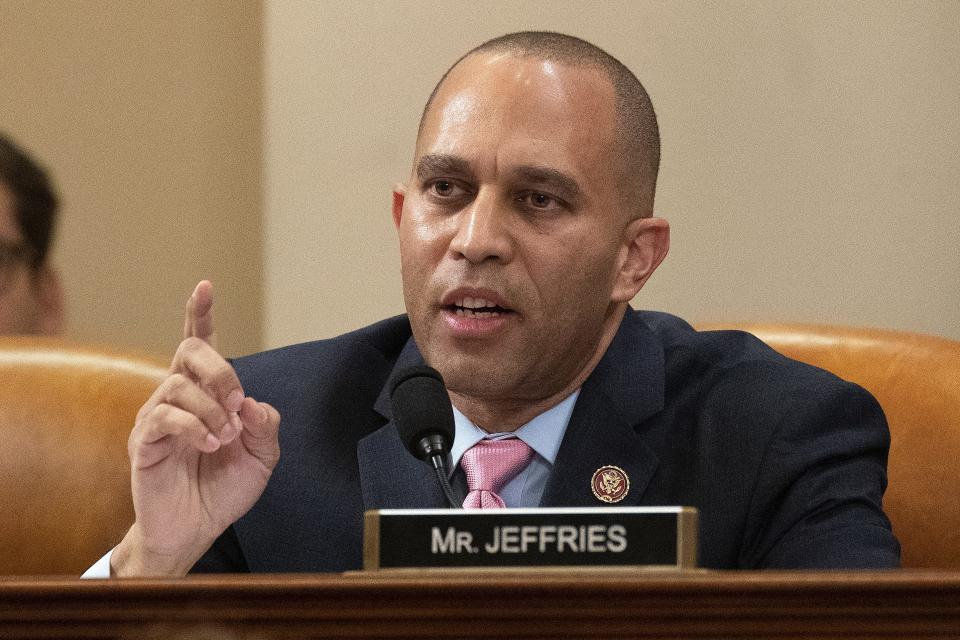 Rep. Hakeem Jeffries, D-N.Y., delivers an opening statement during committee debate on the articles of impeachment against President Donald Trump.