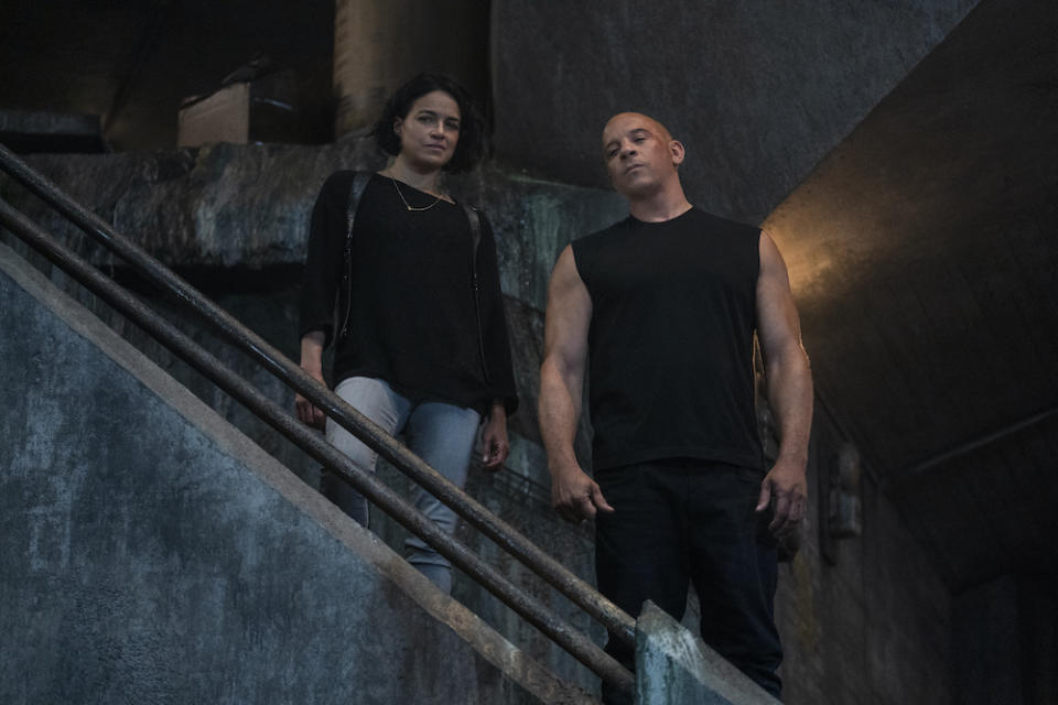 Letty (Michelle Rodriguez) and Dom (Vin Diesel) in Fast & Furious 9. (PHOTO: United International Pictures)