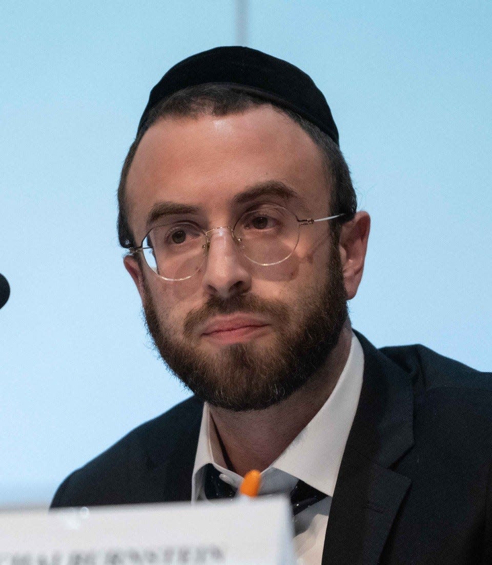 Jackson Councilman Mordechai Burnstein listens during a public hearing on new ordinances regulating private schools and other religious uses. The ordinances are key to settlements with the U.S. Justice Department, N.J. Attorney General's Office and Agudath Israel.