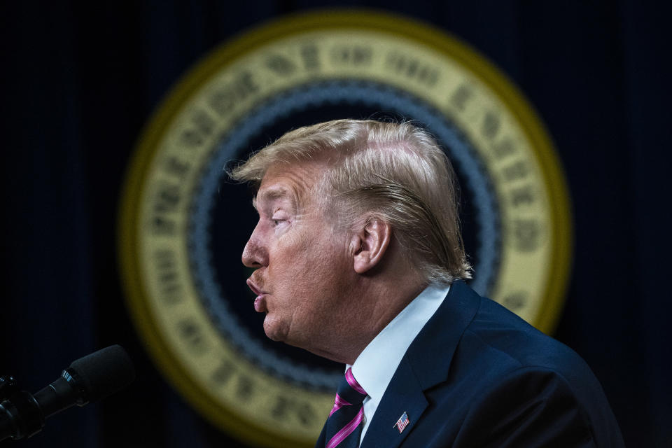 President Donald J. Trump speaks at the White House Summit on Child Care and Paid Leave in the South Court Auditorium on the White House complex on Thursday, Dec 12, 2019 in Washington, DC. (Photo: Jabin Botsford/The Washington Post via Getty Images)