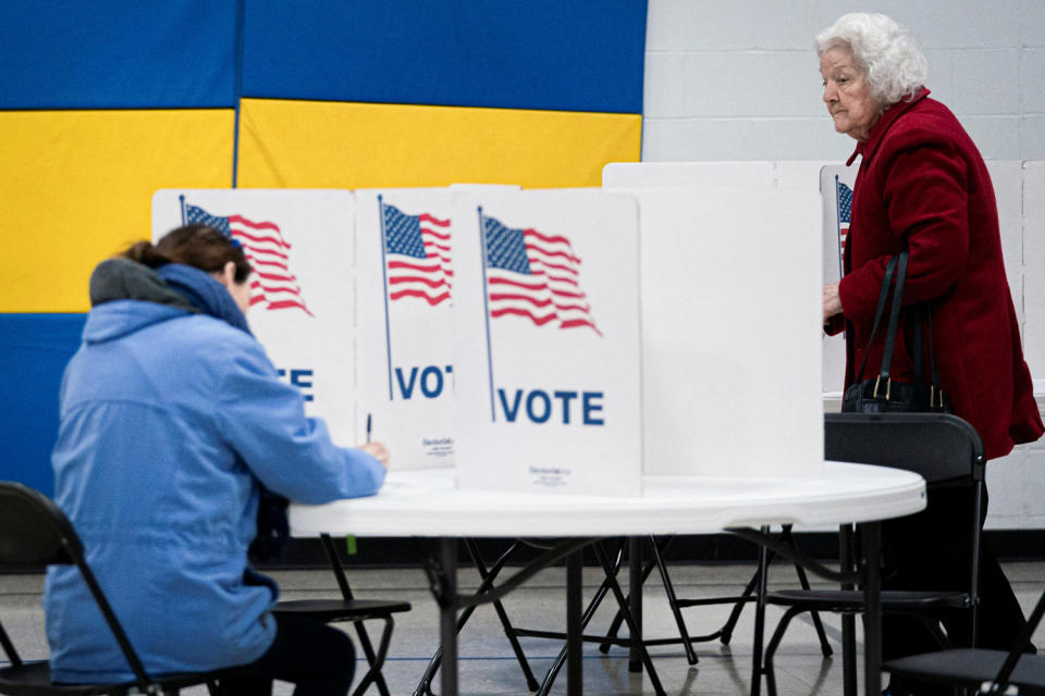 Wisconsin residents vote in the Presidential Primary election. (Erica Dischino / Reuters)