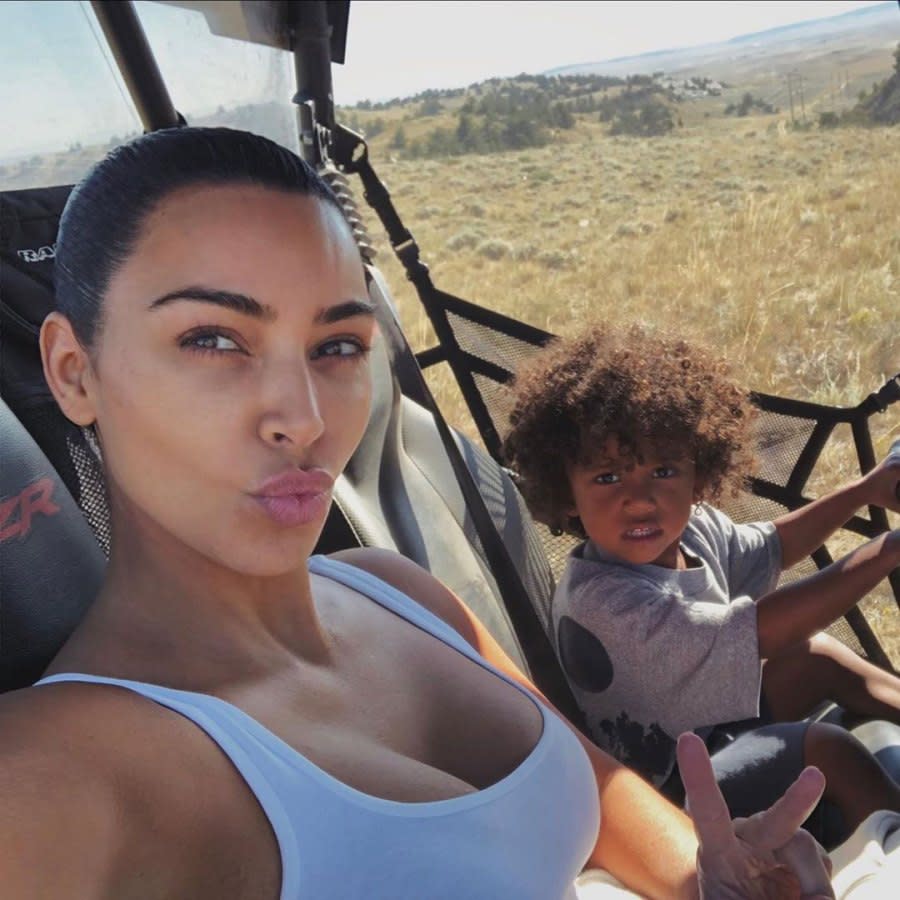 Kim Kardashian Reacts to Son Saint Saying She Buys Him Things