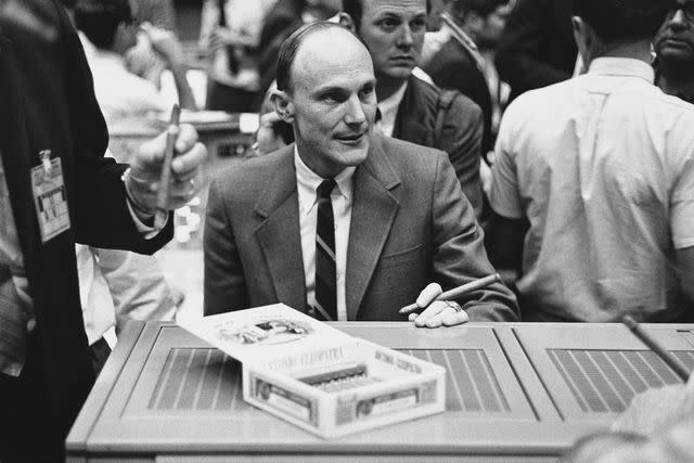 <p>Space Frontiers/Getty Images</p> Ken Mattingly pictured at the Mission Control of the Manned Spacecraft Center in Houston, Texas, following the aborted lunar landing mission, 17th April 1970