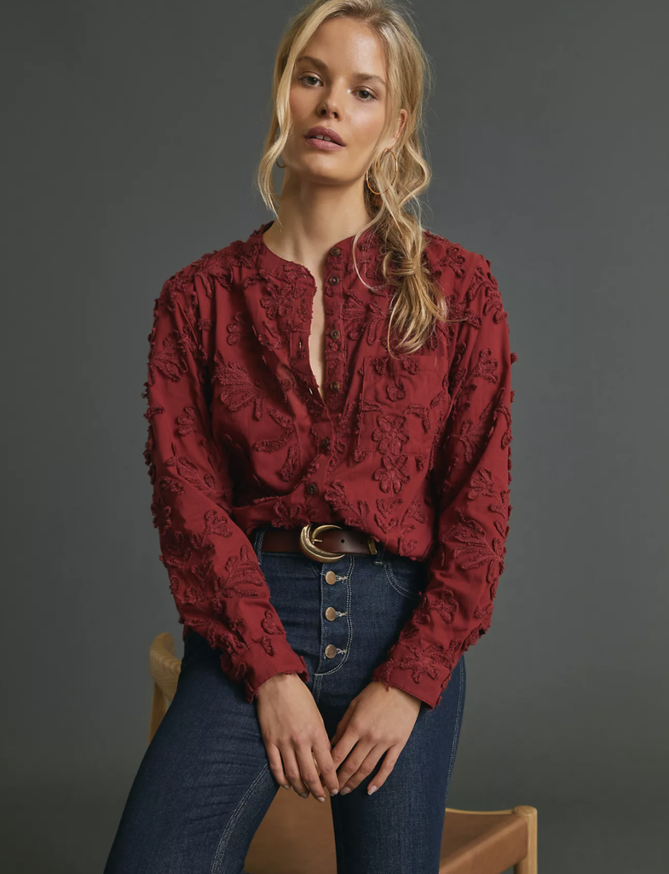 The Whitney Textured Trapeze Buttondown - Anthropologie, $60 (originally $118)