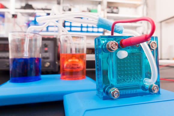 A lab-scale fuel cell demonstration.