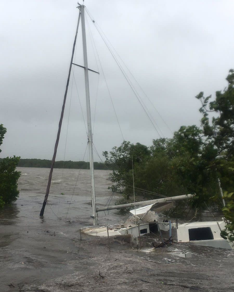 'Buggar!!!': A picture of the destruction that Debbie has caused. Source: Twitter.