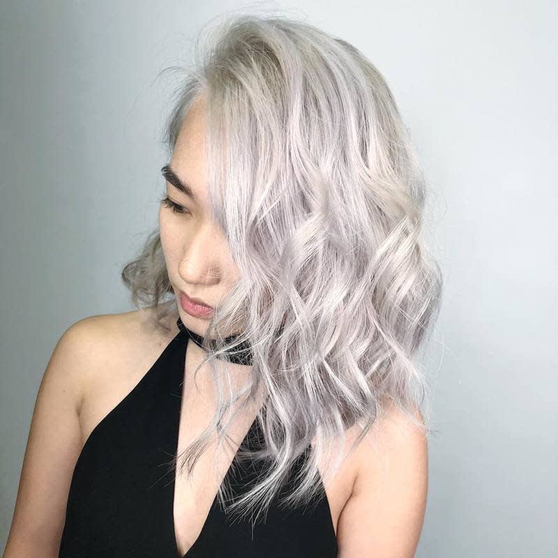 <em>Silvery Platinum by <a href="http://www.beautyundercover.sg/hair/99-percent-hair-studio-katong/" rel="nofollow noopener" target="_blank" data-ylk="slk:99 Percent Hair Studio @ Bedok Point;elm:context_link;itc:0;sec:content-canvas" class="link ">99 Percent Hair Studio @ Bedok Point</a></em>