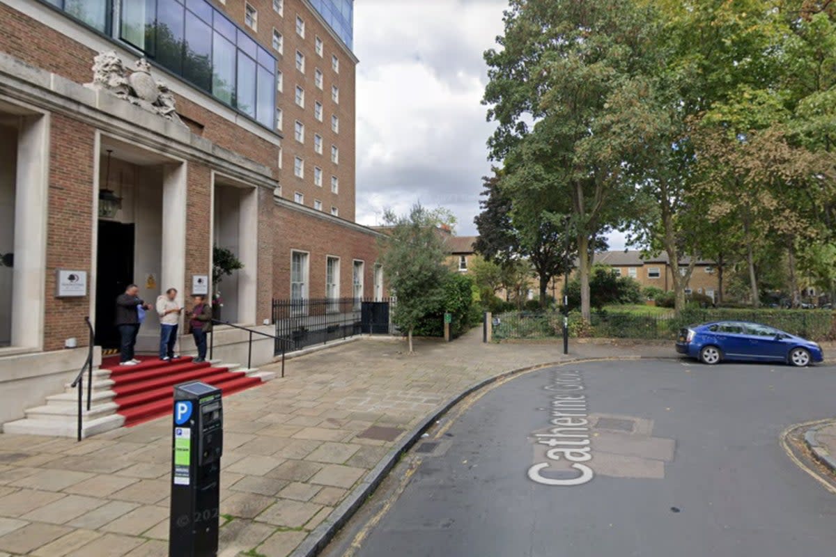 The attack happened outside a Hilton hotel in Catherine Grove, Greenwich (Google Maps)