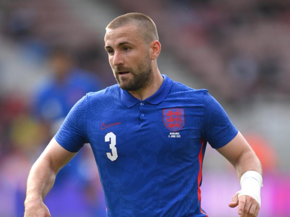 England full-back Luke Shaw (The FA via Getty Images)