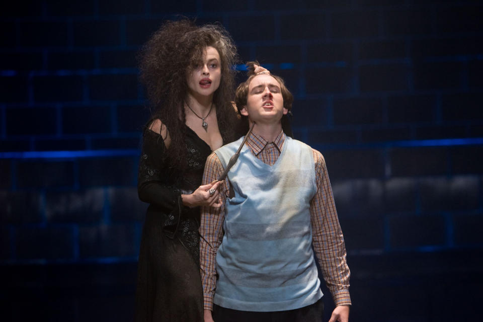 Helena Bonham Carter as Bellatrix Lestrange and Matthew Lewis as Neville