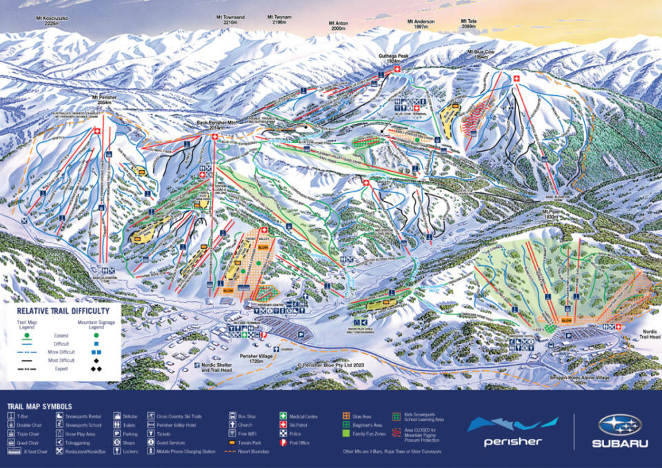 Perisher trail map. <a href="https://www.perisher.com.au/images/2022/Trail_maps/18308_PSR_FA3_WebsiteTrailMaps_May23.jpg" rel="nofollow noopener" target="_blank" data-ylk="slk:Courtesy of Perisher.;elm:context_link;itc:0;sec:content-canvas" class="link ">Courtesy of Perisher. </a>