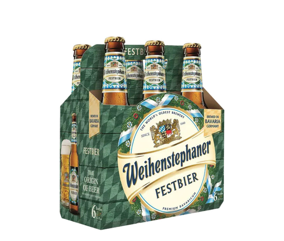 <p>Courtesy Image</p><ul><li><strong>Style</strong>: Festbier</li><li><strong>ABV</strong>: 5.8%</li><li><strong>Brewery</strong>: Bayerische Staatsbrauerei Weihenstephan, Freising, Germany</li></ul><p>Some breweries just get better with age. The Bavarian State Brewery of <a href="https://www.weihenstephaner.com/our-beers/festbier-1" rel="nofollow noopener" target="_blank" data-ylk="slk:Weihenstephan;elm:context_link;itc:0;sec:content-canvas" class="link ">Weihenstephan</a> is reportedly the world’s oldest brewery, with beer production dating back to 1040, and its festbier remains a master class in refinement. The golden festbier is brewed with native-grown Halltertauer hops that impart a floral, spicy profile that aligns well with roast chicken.</p>