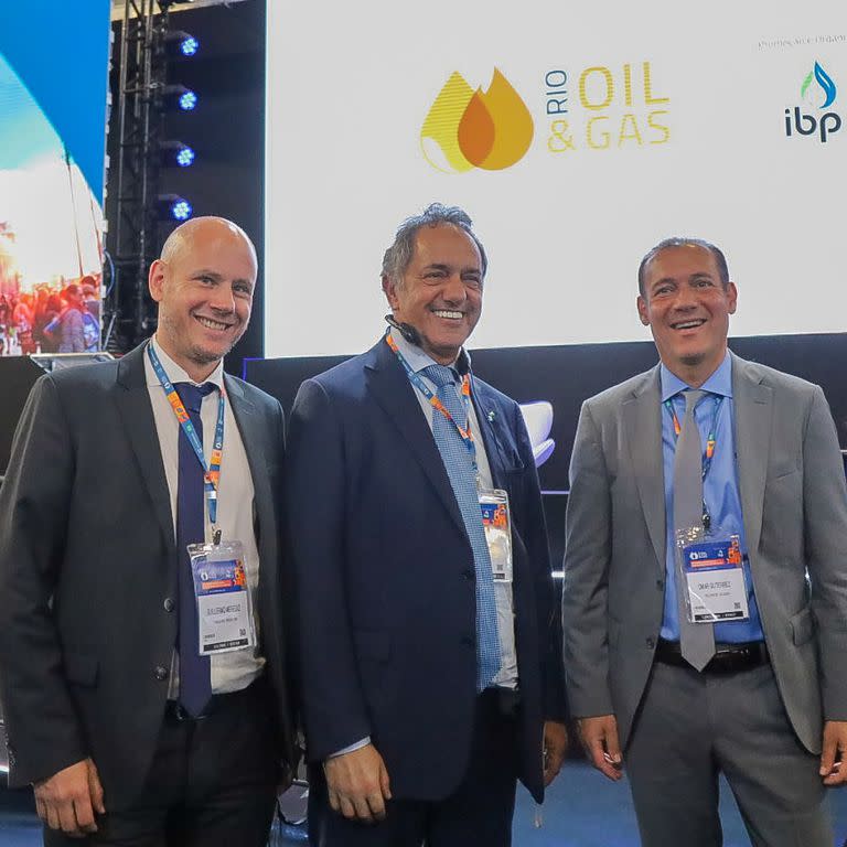 Daniel Scioli en la feria Rio Oil