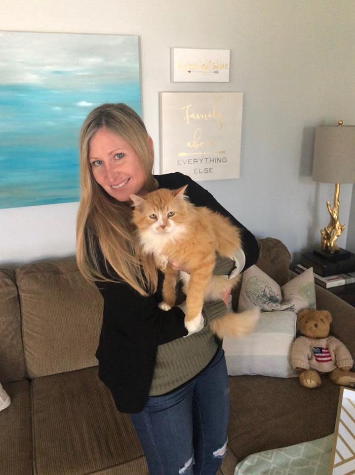 Toby with his new owner, Michele (SPCA of Wake County)