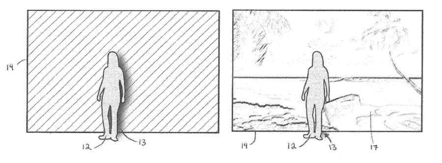 A patent for the chroma keying on Apple Glass
