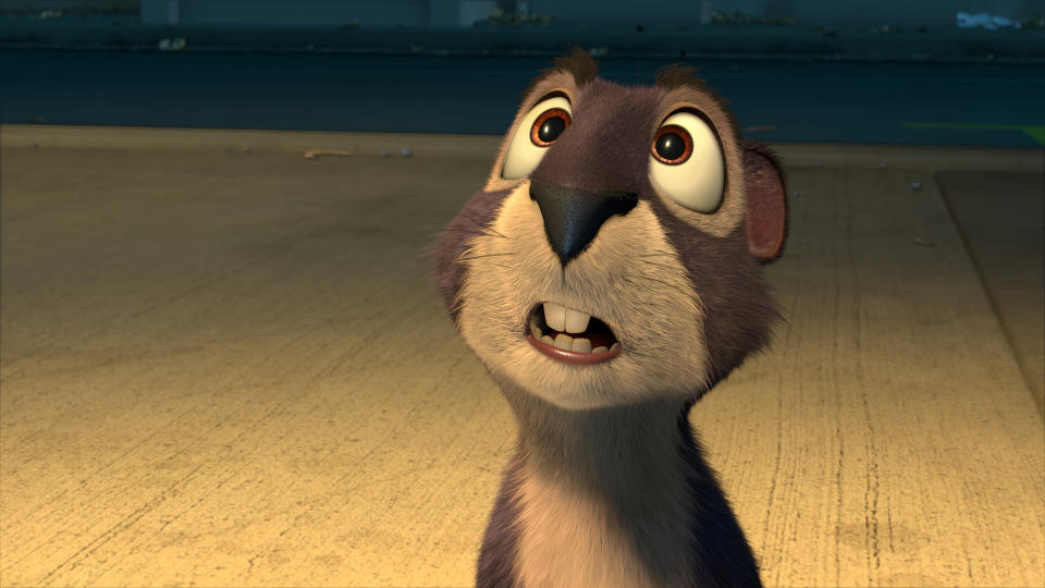 This image released by Open Road Films shows Surly, voiced by Will Arnett, in a scene from "The Nut Job." (AP Photo/Open Road Films)