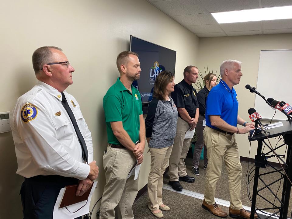 This was the scene Wednesday morning at a Lake County government news conference, which was held as Hurricane Ian approached the state.