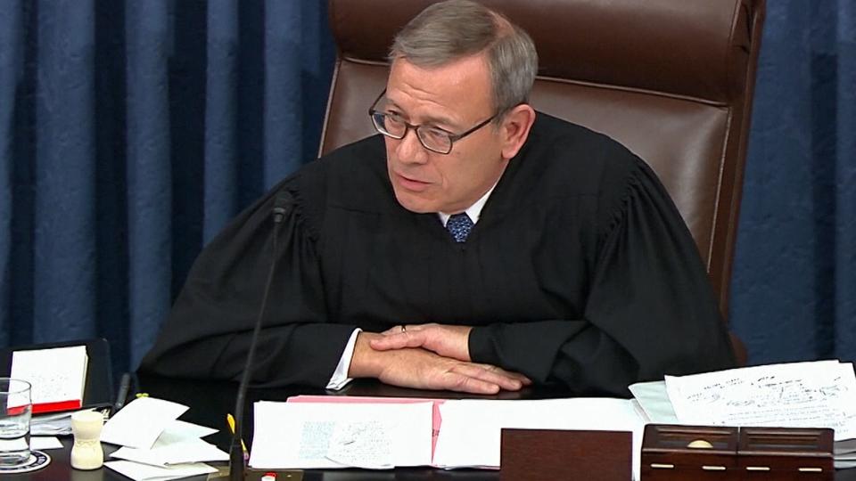 Chief Justice John Roberts presided over President Donald Trump's impeachment trial in the Senate.