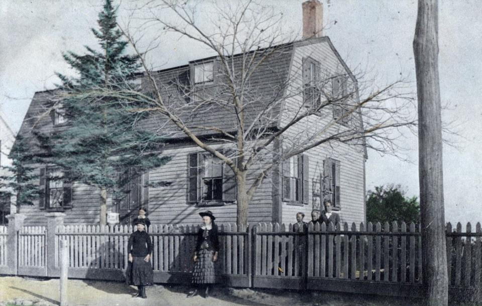 The Shadrach Sherman House, pictured in 1883 at 169 School St.