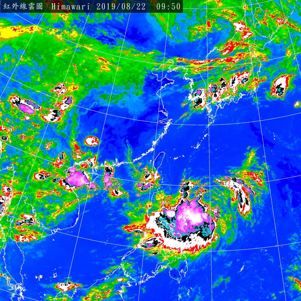 白鹿颱風逐漸接近台灣，氣象局預估明日晚起東半部地區會有明顯雨勢，周六全台灣一整天有雨。（圖／中央氣象局）