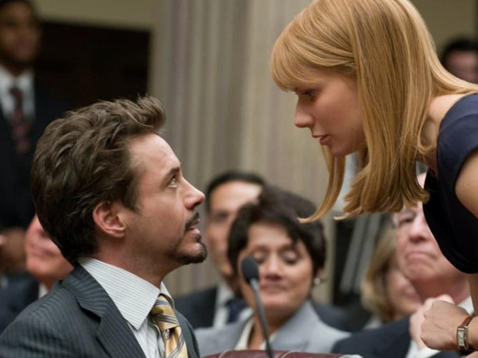 Robert Downey Jr and Gwyneth Paltrow in ‘Iron Man’ (Marvel Studios)