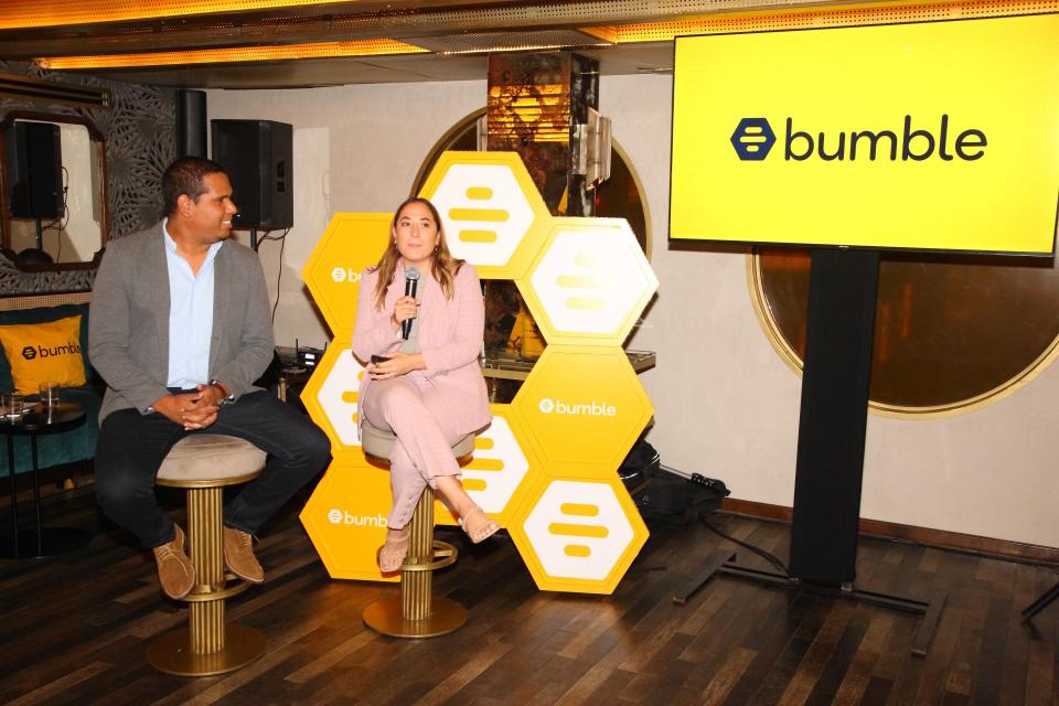 javier tuiran (director de comunicaciones de bumble para america latina) y samantha garcia (directora general de bumble para america latina)