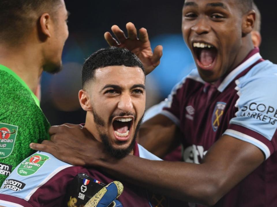 Said Benraham celebrates scoring the winning penalty  (Getty Images)