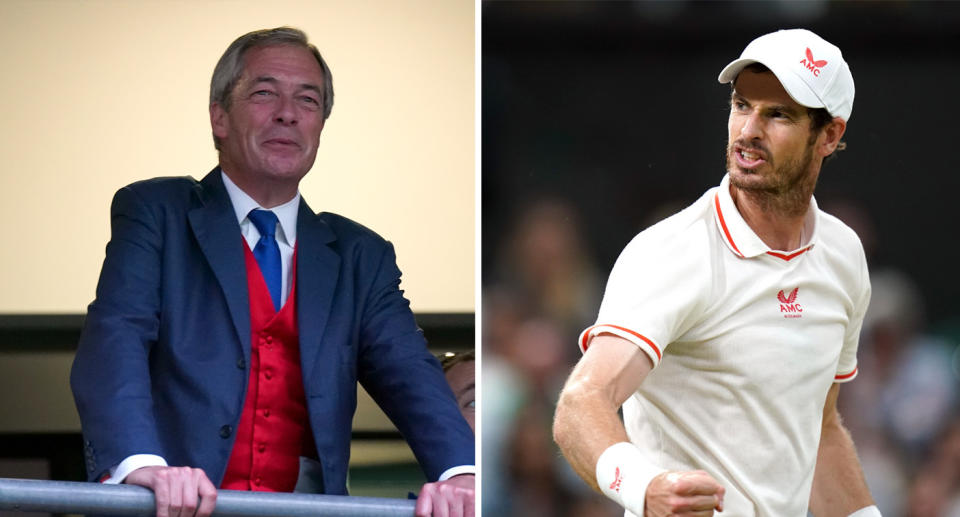 Nigel Farage and Sir Andy Murray traded messages on Twitter. (PA)