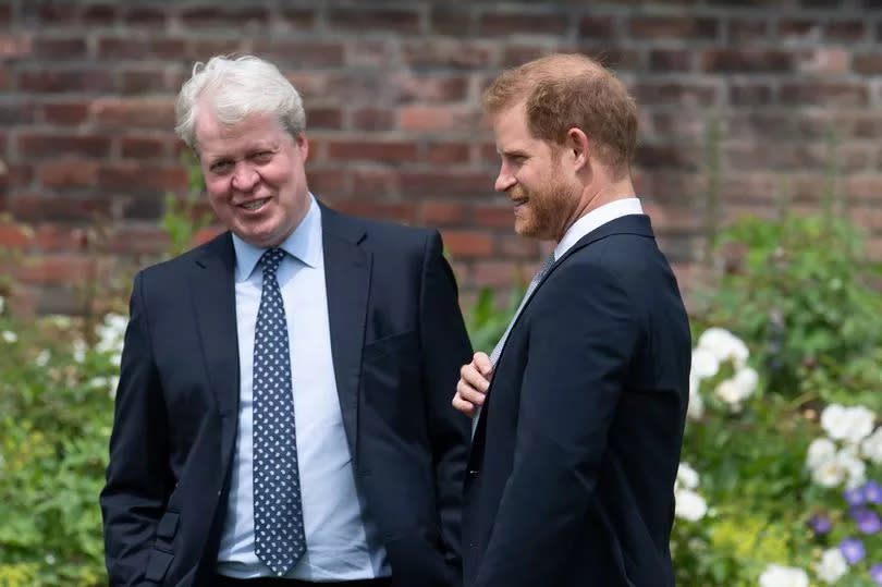 Prince Harry with his uncle Charles Spencer