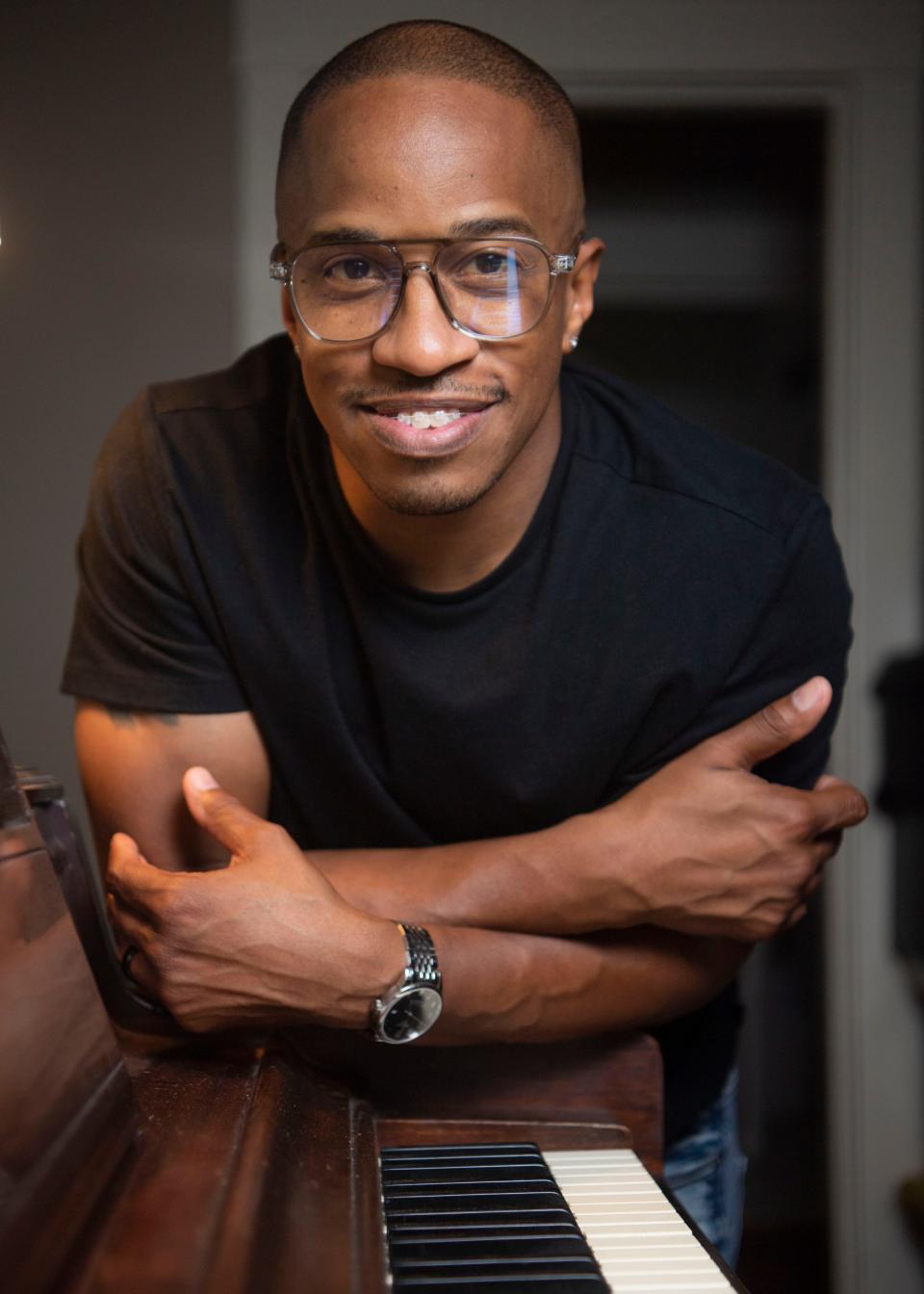 Jon Reddick, nominated for song of the year at the Dove Awards, portrait at the recording studio in Franklin, Tenn., Thursday, Oct. 5, 2023.