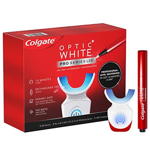 Colgate Optic White Pro Series Whitening Kit, Teeth Whitening Pen and LED Tray, Professional-Le…