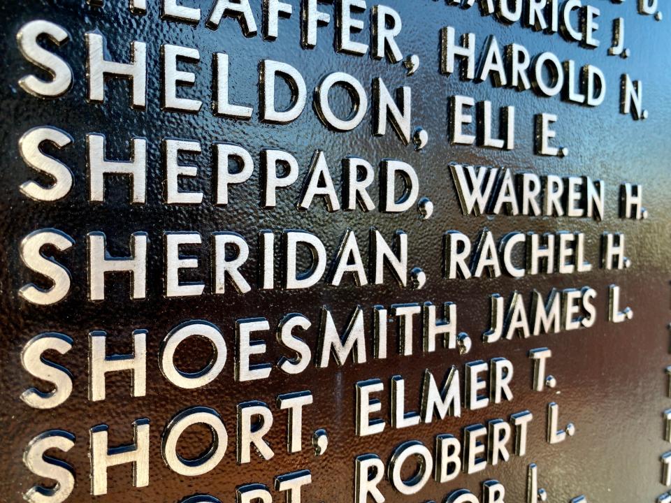 2nd Lt. Rachel Sheridan, the only Delaware servicewoman to die overseas during World War II, is immortalized on the Memorial Wall at Memorial Park near New Castle.